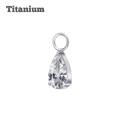 Titanium Teardrop Gem Charm