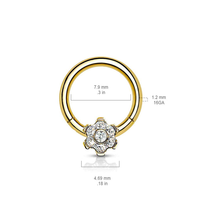 tiny flower hinged hoop size
