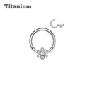 steel color tiny flower hinged hoop