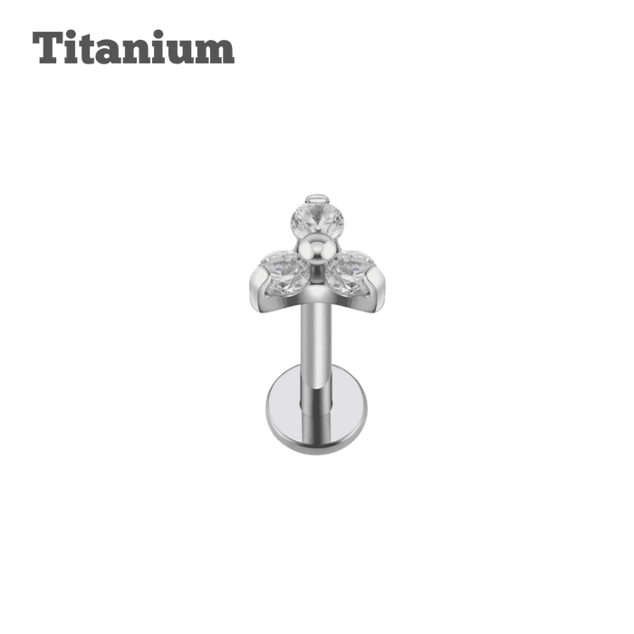steel color titanium trinity gem labret
