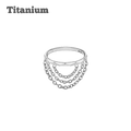 steel color titanium hinged hoop triple chained
