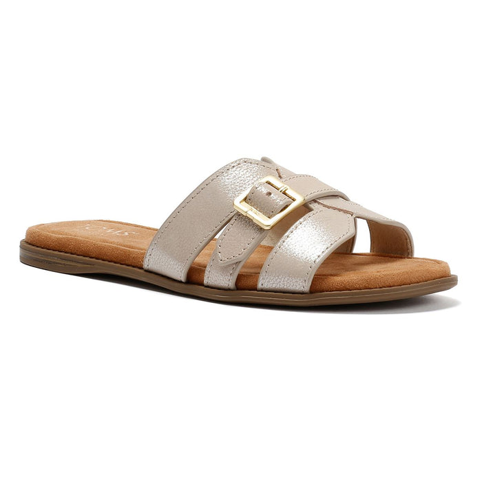 TOMS Sol Mule Leather Women's Champagne Sandals
