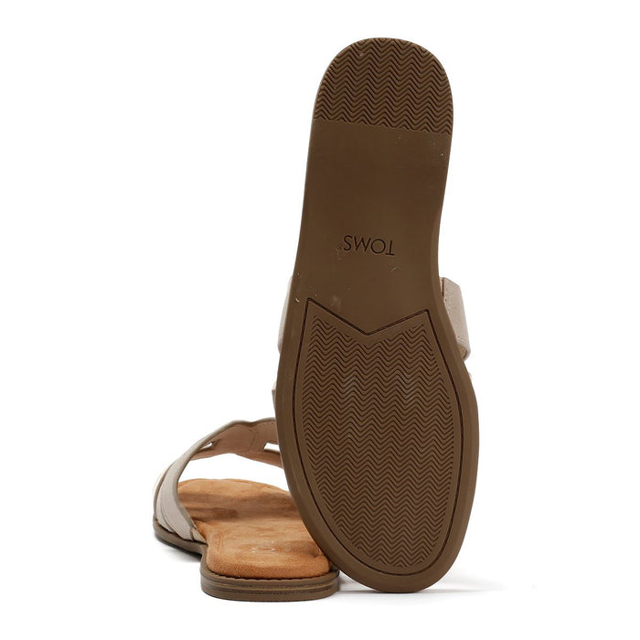 TOMS Sol Mule Leather Women's Champagne Sandals