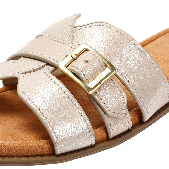 TOMS Sol Mule Leather Women's Champagne Sandals
