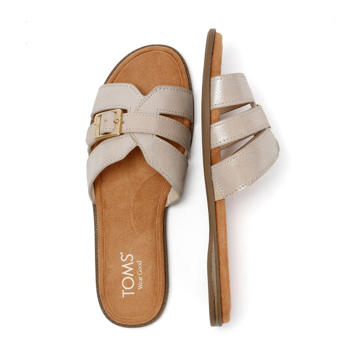 TOMS Sol Mule Leather Women's Champagne Sandals