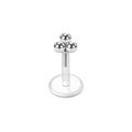 steel color trinity ball silicon plastic labret