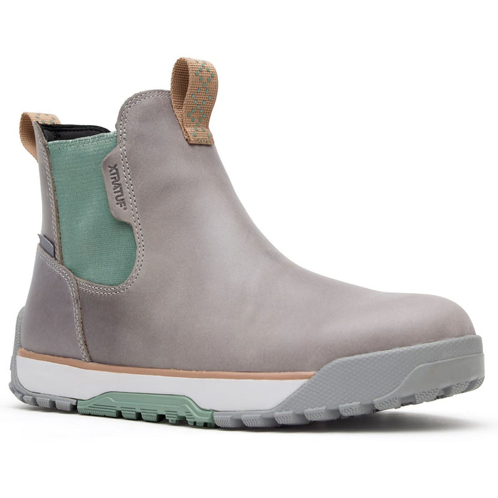 Xtratuf Ankle Deck Leather Leather Women's Grey/Iceberg Wellington Boots