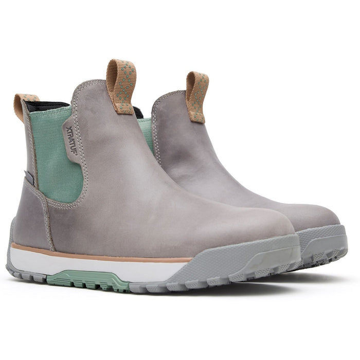 Xtratuf Ankle Deck Leather Leather Women's Grey/Iceberg Wellington Boots